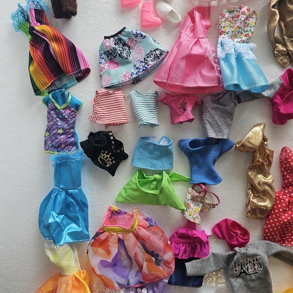 Barbie Doll Dress Collection Pink, Blue, Yellow, Red Lot Bundle Clothes Dresses - Picture 6 of 11